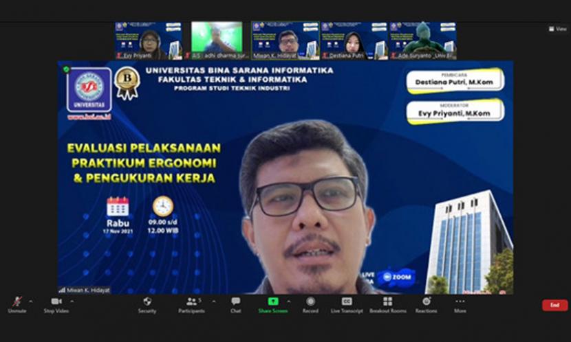 Praktikum pelaksanaan ergonomic dan pengukuran kerja program studi (prodi) Teknik Industri, Fakultas Teknik Informatika (FTI) sukses dilakukan, pada Rabu (17/11) secara online.