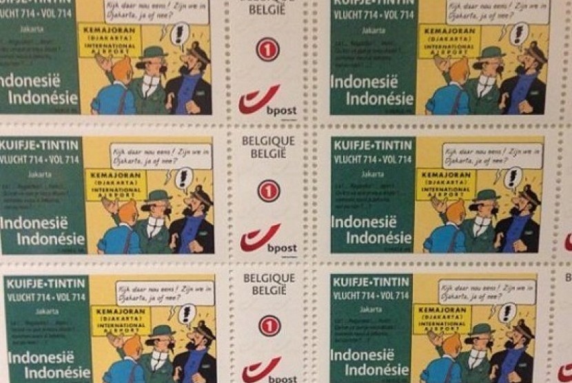 Prangko Tintin seri Indonesia