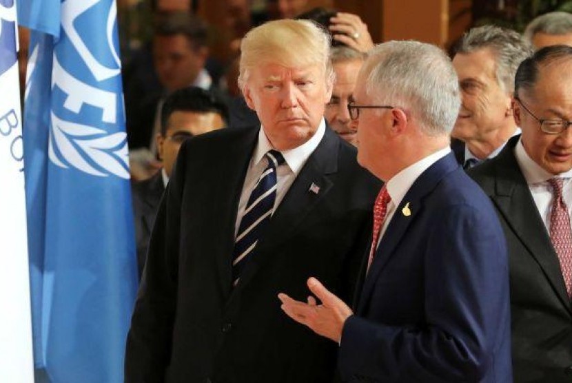 Presiden Amerika Serikat Donald Trump dan Perdana Menteri Australia Malcolm Turnbull  