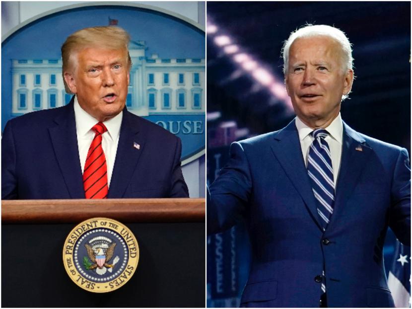 Presiden Amerika Serikat Donald Trump (kiri) dan calon presiden Amerika Serikat dari Partai Demokrat Joe Biden (kanan)