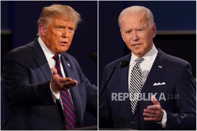 Donald Trump (kiri) dan Joe Biden (kanan)