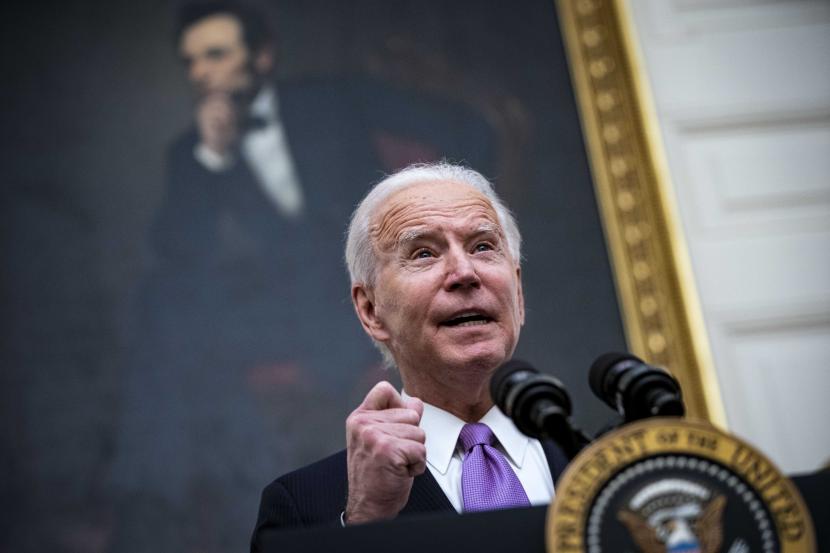 Umat Islam Rayakan Pembatalan Larangan Imigrasi Trump . Foto: Presiden Amerika Serikat Joe Biden.