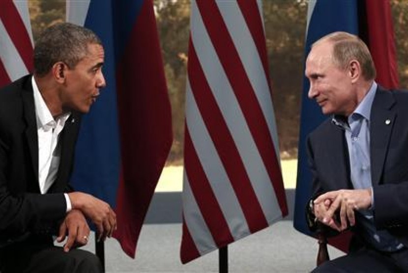 Presiden AS Barrack Obama dan Presiden Rusia Vladimir Putin.
