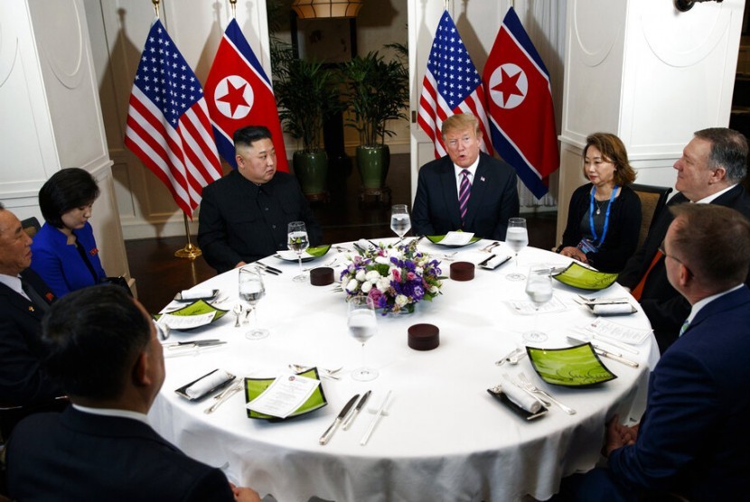 Presiden AS Donald Trump dan pemimpin Korut, Kim Jong-un bertemu di Vietnam, 27 Februari 2019