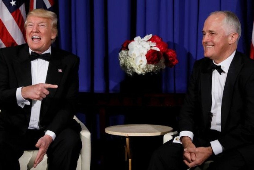 Presiden AS Donald Trump dan Perdana Menteri Australia Malcolm Turnbull.