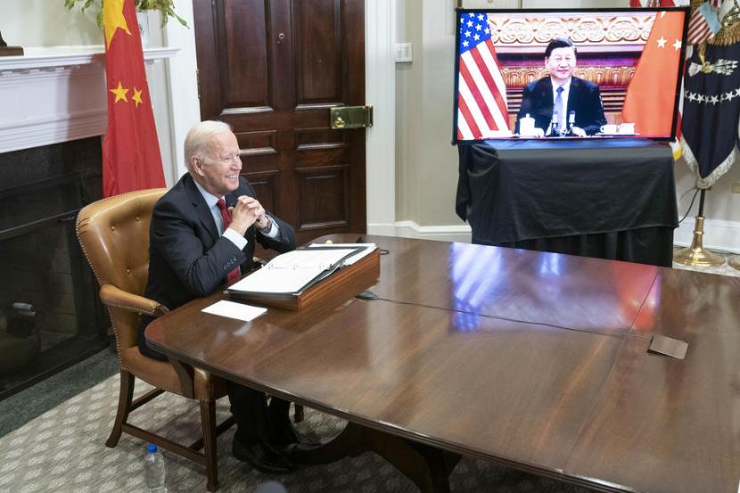 Presiden AS Joe Biden dan Presiden China Xi Jinping bertemu secara virtual pada Senin (15/11). AS ingin menggelar pembicaraan pengendalian senjata dengan China. Ilustrasi.