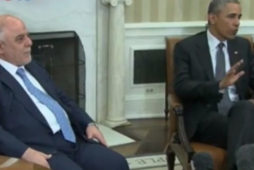 Presiden Barack Obama dan PM Irak Hadeir Al-Abadi