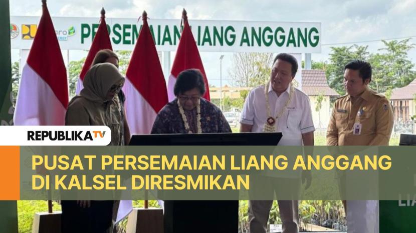 Presiden Direktur PT Adaro Energy Indonesia Tbk, Garibaldi Thohir berbicara setelah penandatanganan Peresmian Pusat persemaian di Liang Anggang, Banjarbaru, Kalimantan Selatan (Kalsel).