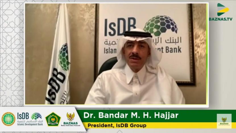 Presiden IsDB Grup, Dr. Bandar Hajjar, dalam pidatonya menyampaikan berbagai peluang yang dapat dimanfaatkan dalam program kerja sama IsDB-Baznas.