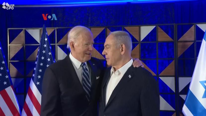 Presiden Joe Biden bersama PM Israel, Bejamin Netanyahu