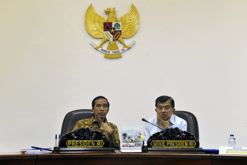 Presiden Joko Widodo bersama Wapres Jusuf Kalla.