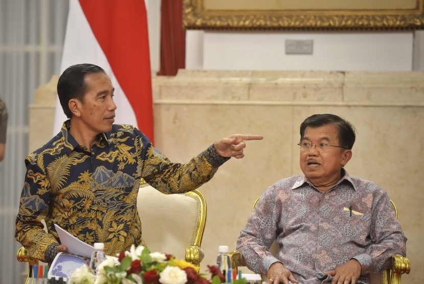 Presiden Joko Widodo bersama Wapres Jusuf Kalla 