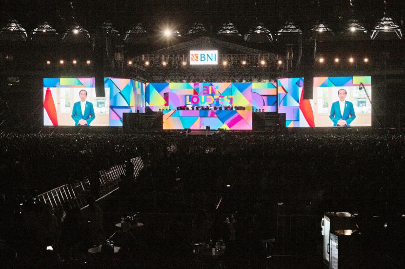 Presiden Joko Widodo hadir dalam gelaran BNI Loud Fest Vol 2 2023.