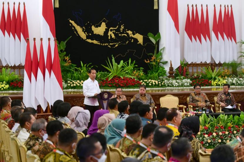 Presiden Joko Widodo (Jokowi) berbicara saat acara Sensus Pertanian 2023, Senin (15/5/2023).
