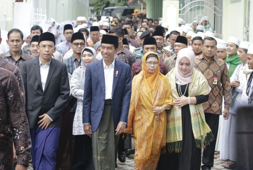 Presiden Joko Widodo (Jokowi) berkunjung ke Pondok Pesantren Nahdlatul Wathan (NW) Pancor di Lombok Timur, NTB pada Kamis (23/12). 