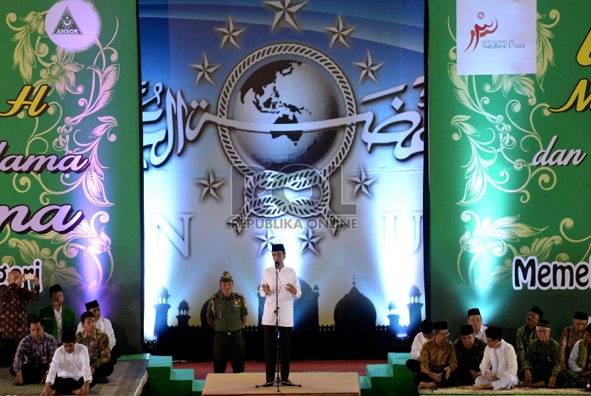 Presiden Joko Widodo memberikan sambutan saat pembukaan Musyawarah Nasional (Munas) Alim Ulama Nahdlatul Ulama di Masjid Istiqlal, Jakarta (Ilustrasi)
