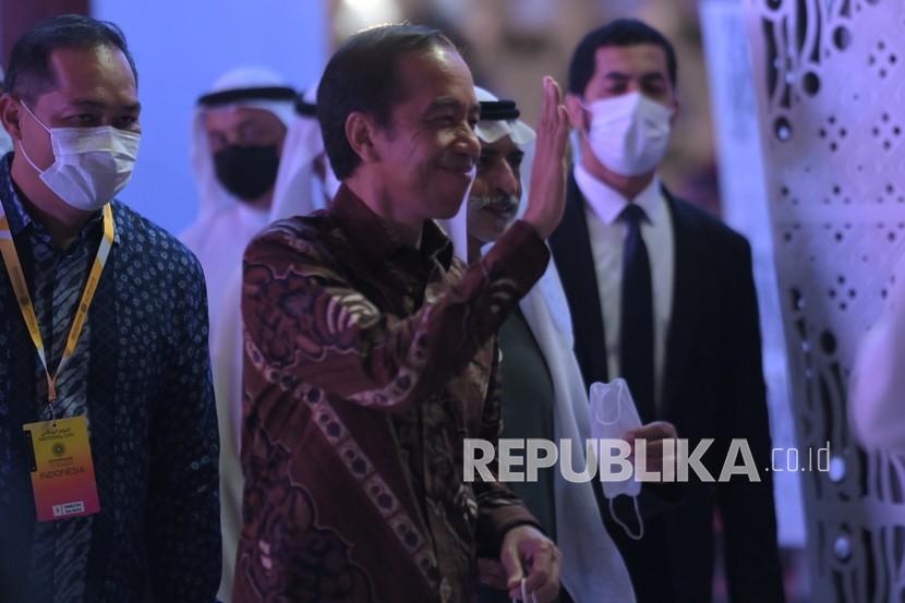 Presiden Joko Widodo menghadiri National Day Indonesia di Expo 2020 Dubai, Dubai, Uni Emirat Arab, Kamis (4/11). Setibanya di Indonesia, Presiden Jokowi langsung melaksanakan karantina mandiri di Istana Bogor.