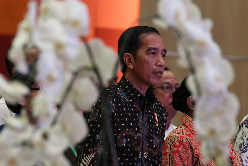 Presiden Joko Widodo menghadiri pembukaan Kongres XX Wanita Katolik Republik Indonesia (WKRI) di Jakarta, Selasa (30/10/2018).