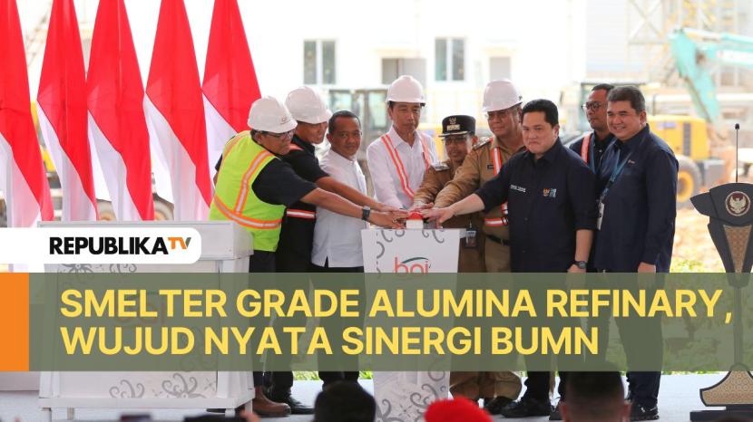 Presiden Joko Widodo meresmikan Smelter Grade Alumina Refinary (SGAR) milik PT Indonesia Asahan Aluminium dan PT Aneka Tambang Tbk di Mempawah, Kalimantan Barat, Selasa (24/9/2024).