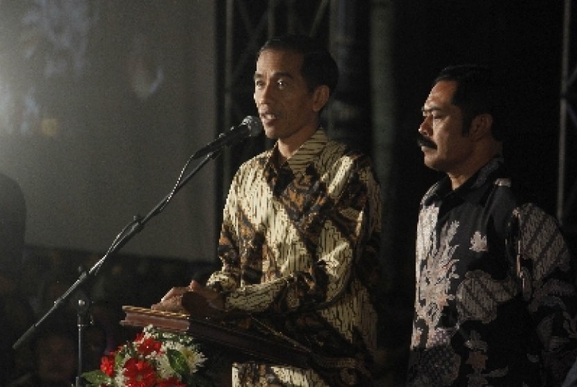 Presiden Jokowi bersama Wali Kota Solo Solo FX Hadi Rudyatmo.