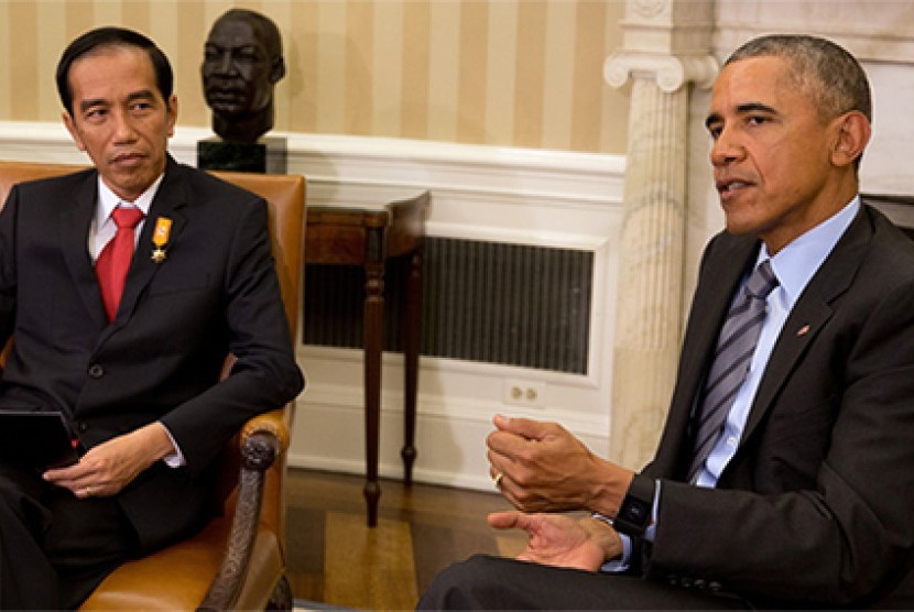 Presiden Jokowi bertemu Presiden AS Barack Obama.