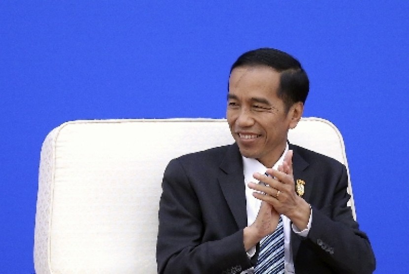 Presiden Jokowi di Great Hall of the People di Beijing.