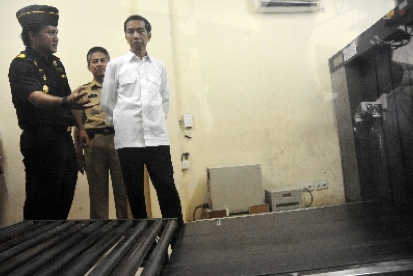 Presiden Jokowi di Pos Pemeriksaan Lintas Batas Entikong, Kalbar, Rabu (21/1).