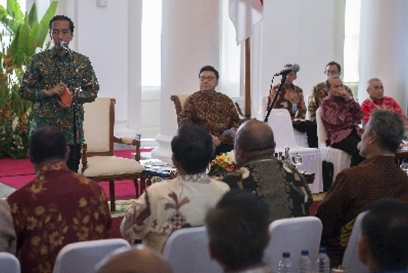 Presiden Jokowi memberikan pengarahan di Istana Bogor, Kamis (29/1).