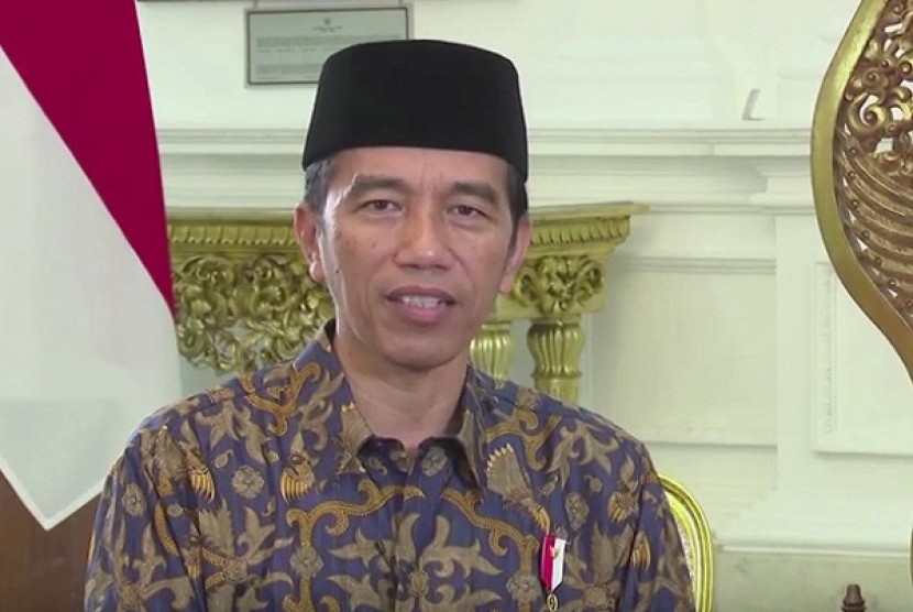 Presiden Jokowi menyampaikan ucapan selamat Hari Raya Idul Fitri