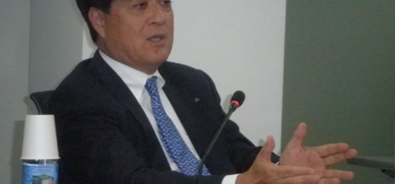Presiden Mitsubishi Motors Corporation (MMC), Osamu Masuko, saat menerima wartawan Indonesia, Selasa (29/11), di Tokyo.