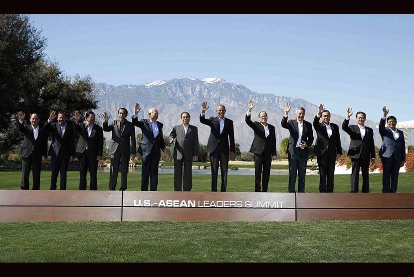 Presiden Obama dan para pemimpin ASEAN.