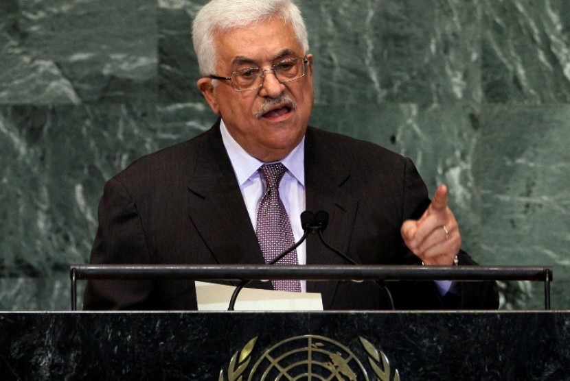 Presiden Palestina Mahmoud Abbas berpidato di hadapan Sidang Umum PBB, Kamis (27/9)