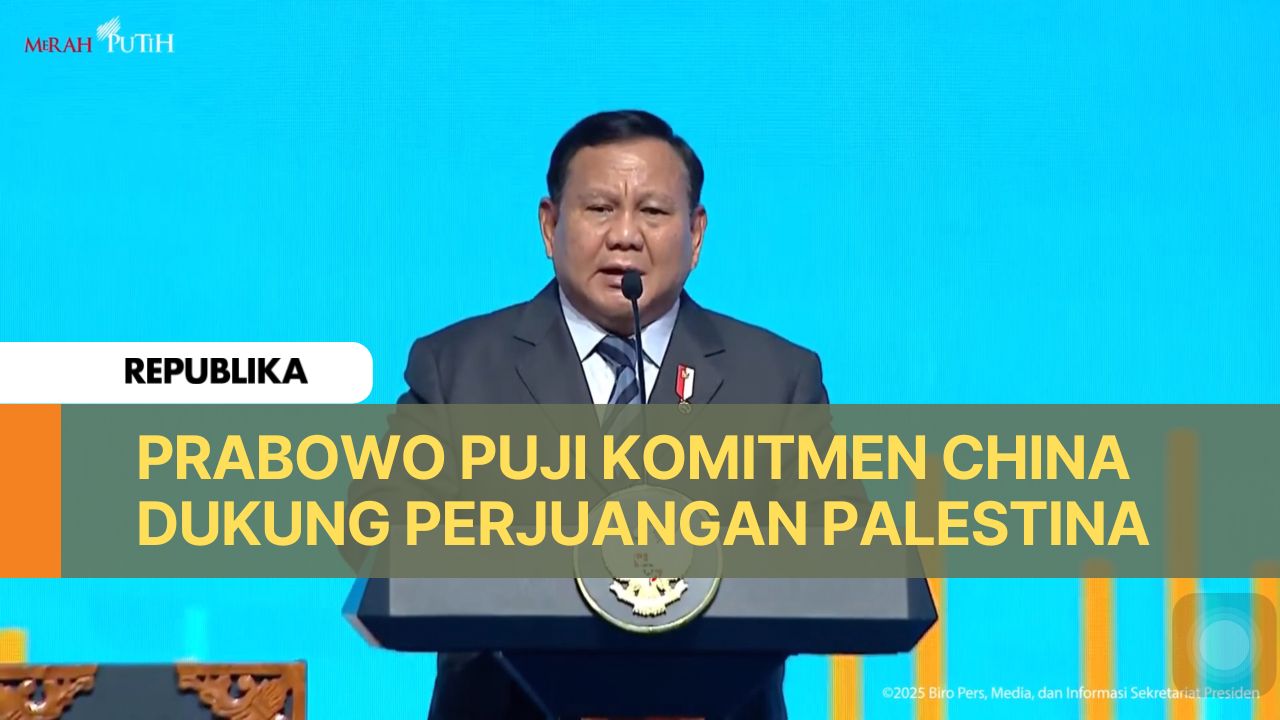  Presiden Prabowo dalam acara Indonesia-China Business Reception 2025 di Hotel Shangri-La, Jakarta, kemarin.