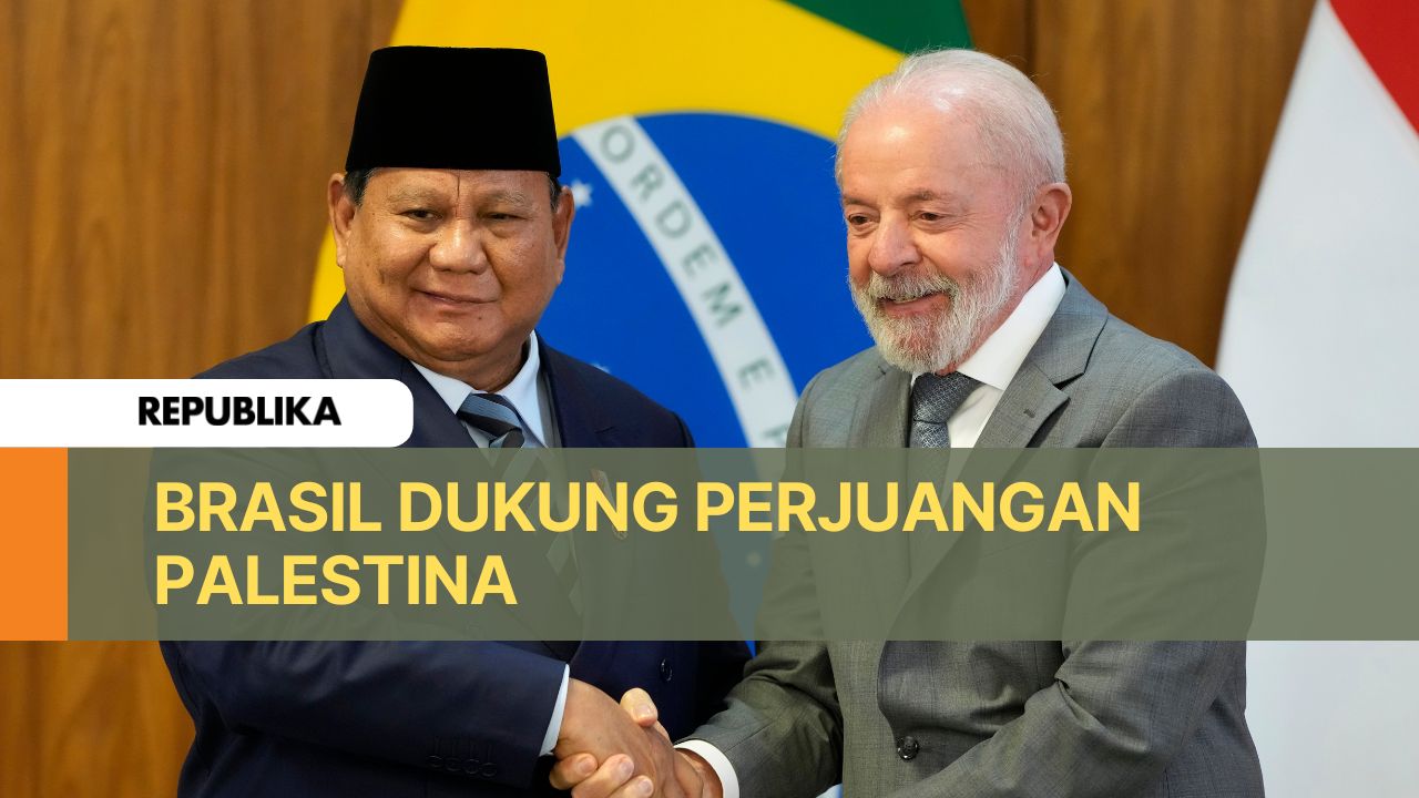  Presiden Prabowo Subianto dan Presiden Brazil Luiz Inacio Lula da Silva dalam pernyataan pers bersama mendukung Palestina