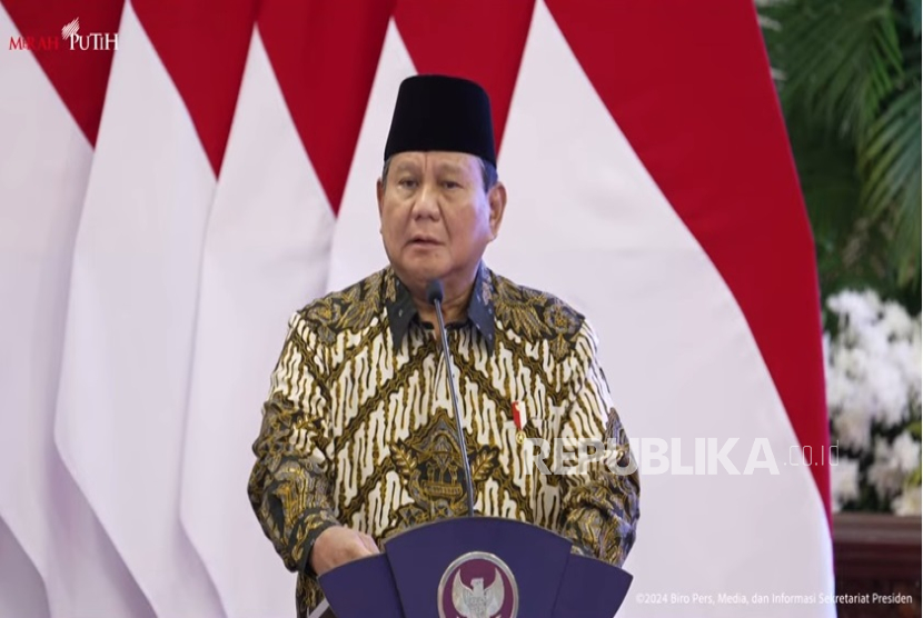 Presiden Prabowo Subianto di Istana Negara, Jakarta Pusat, Selasa (10/12/2024).