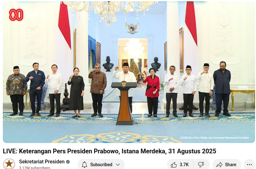 Prabowo: Ketum Partai Cabut Keanggotaan DPR yang Keliru Beri Pernyataan