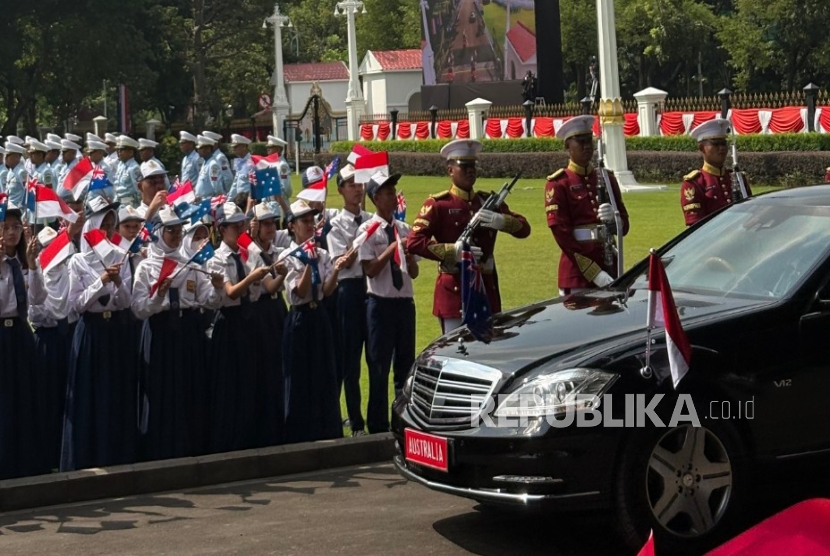 Presiden Prabowo Subianto menerima kunjungan kenegaraan Perdana Menteri (PM) Anthony Albanese di Istana Merdeka, Jakarta Pusat, Kamis (15/5/2025).
