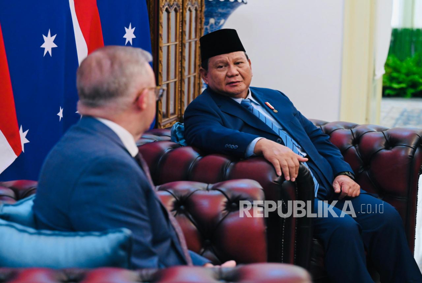 Presiden Prabowo Subianto menjamu Perdana Menteri Australia Anthony Albanese dan delegasi Australia di di Istana Merdeka, Jakarta Pusat, Kamis (15/5/2025).