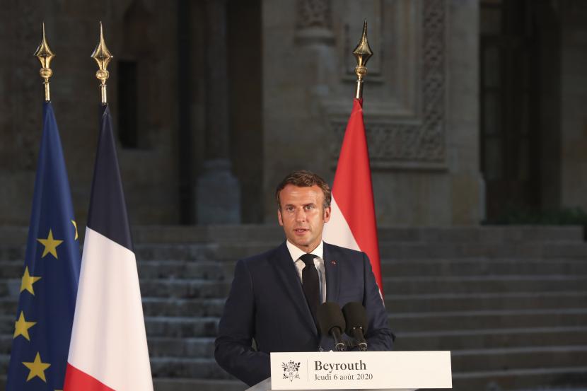 Presiden Prancis Emmanuel Macron telah mengirimkan roadmap kepada politisi Lebanon. Ilustrasi.