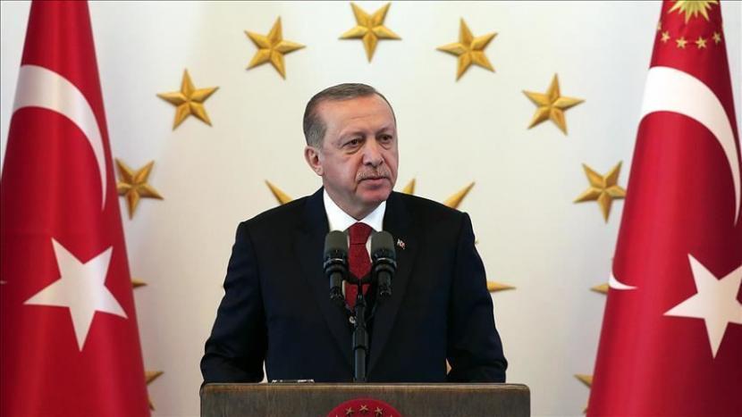 Pemerintah Erdogan hendak merivisi Perjanjian Lausanne soal batas wilayah. Presiden Recep Tayyip Erdogan. (Foto file-Anadolu Agency)