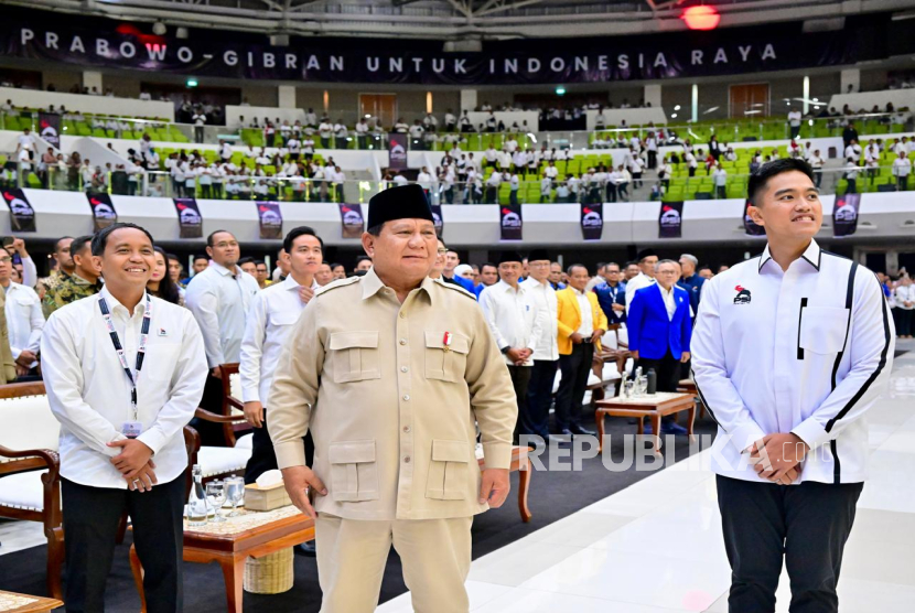 Presiden RI Prabowo Subianto menghadiri Kongres PSI 2025 di Edutorium Universitas Muhammadiyah Surakarta, Provinsi Jawa Tengah, Ahad (20/7/2025) malam WIB.