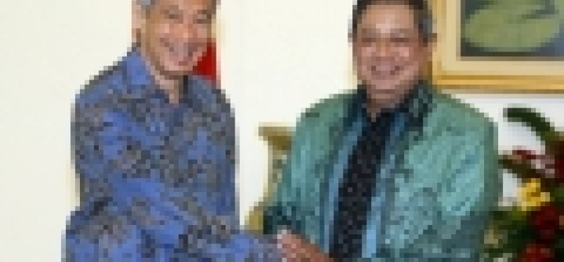 Presiden Susilo Bambang Yudhoyono dan Perdana Menteri Singapura Lee Hsien Loong