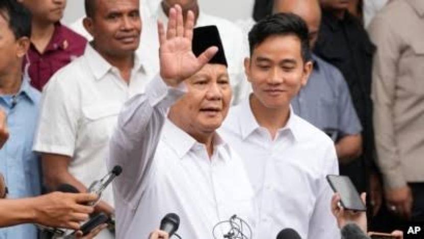 Presiden terpilih Prabowo Subianto, wakil presiden terpilih Gibran Rakabuming Raka.