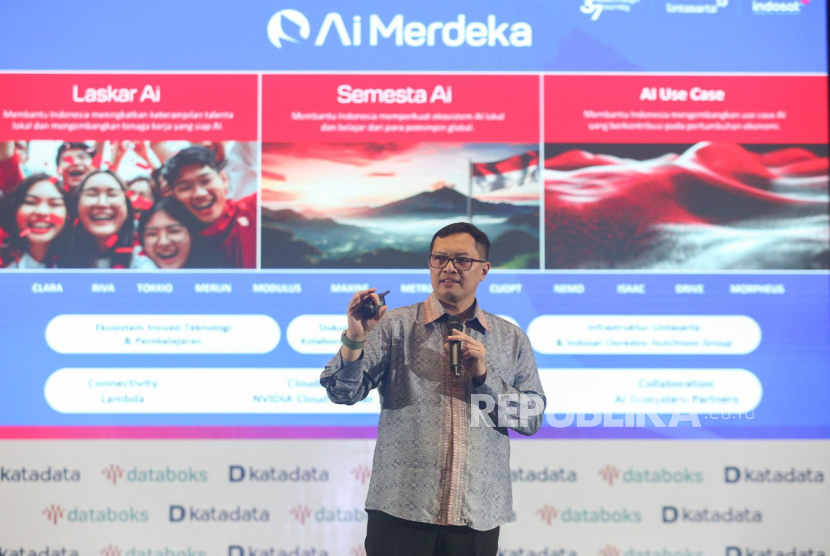 President Director dan CEO Lintasarta, Bayu Hanantasena, dalam Indonesia Data and Economic Conference (IDE) 2025 oleh Katadata di Jakarta. 