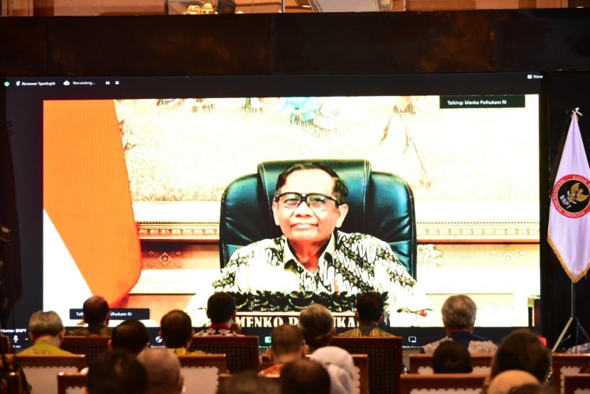 Presidential Lecture yang diwakili oleh Menteri Koordinator Bidang Politik, Hukum, dan Keamanan Mahfud MD di Jakarta, pada Selasa (19/7/2022). 