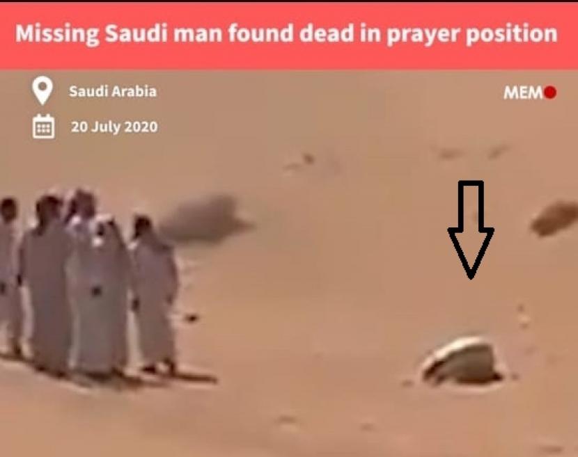 Pria Arab Saudi ditemukan wafat dalam kondisi sujud di Padang Pasir.