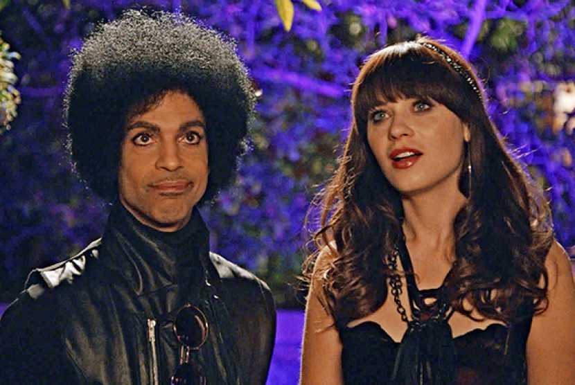 Prince saat tampil di salah satu episode New Girl bersama Zooey Deschanel di tahun 2014.