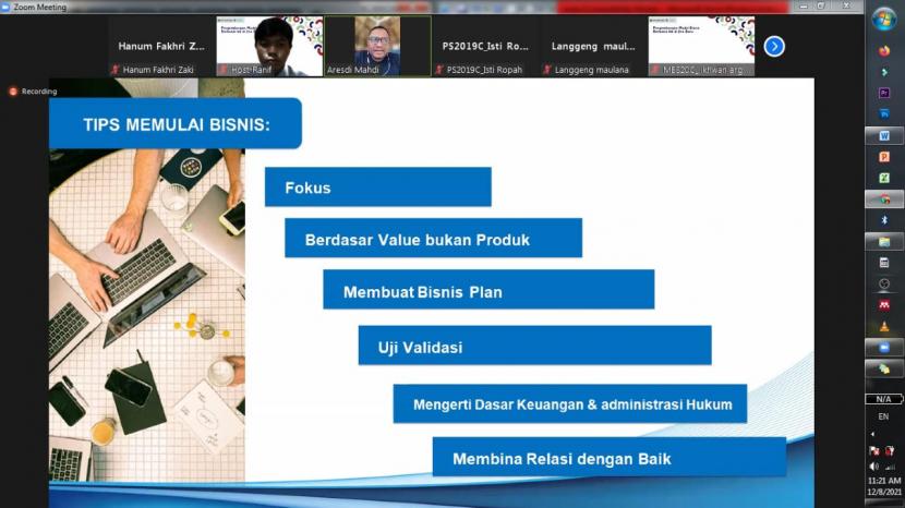 Prodi Manajemen Bisnis Syariah STEI SEBI menyelenggarakan Ngobrol Bisnis Bareng Founder dan CEO Glek, Rabu (8/12).