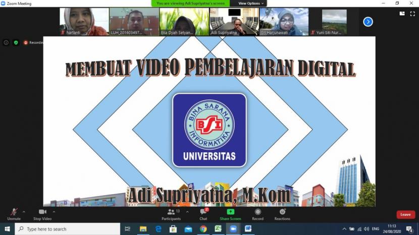 Prodi Manajemen Pajak Kampus UBSI menggelar workshop pembelajaran video digital, Senin (24/8). 