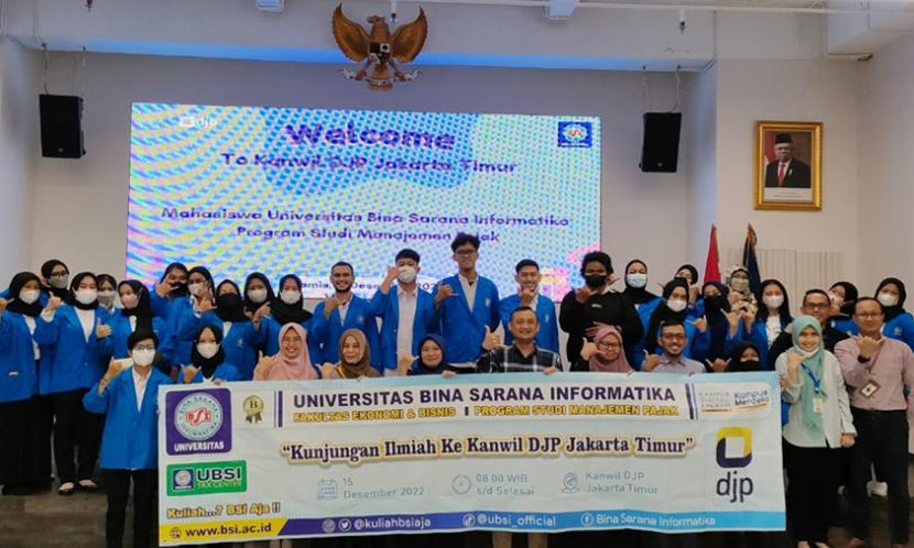 Prodi Manajemen Pajak Universitas BSI mengajak mahasiswa lakukan kunjungan ilmiah ke Kanwil DJP Jaktim.